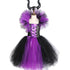Girls Witch Queen Tutu Tulle with Horns Halloween Witch Costume for Kids Fancy Party Dress Children Clothes 2-10yr
